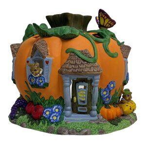 Partylite Harvest Pumpkin Tealight House Ceramic Candle Holder Autumn Decoration